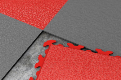 INVISIBLE PVC Fliesen in den Farben Grau und Rot